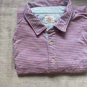 Faherty Men's Striped Shirt - Pink and Blue